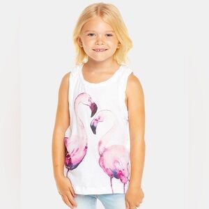 NWT Chaser Girls Flamingo Love Tank Size 6